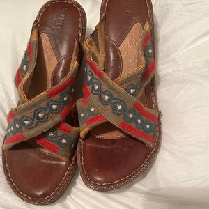 Born Brown and Multicolor Women's Sandals